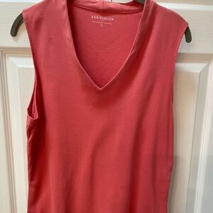 Sleeveless V-Neck Coral Top